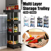 Multi Layer Rolling Storage Cart Kitchen Bathroom Organizer Shelf with Wheels - 4-Black V528-STORAGE-TROLLEY-4-BLACK-107020