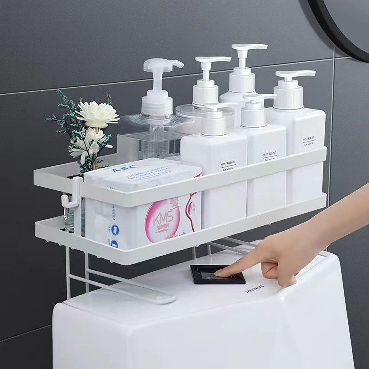 Storage Rack 1Tier Space Saver Over The Toilet Steel Bathroom Shelf Organizer - White V528-STORAGE-WHITE-768330