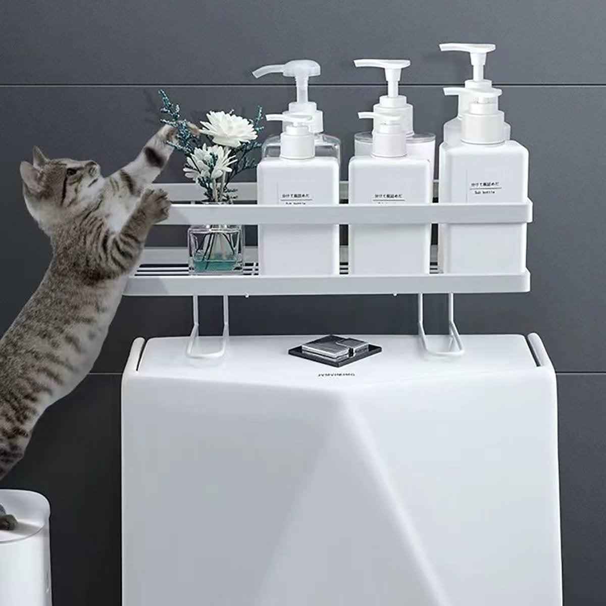 Storage Rack 1Tier Space Saver Over The Toilet Steel Bathroom Shelf Organizer - White V528-STORAGE-WHITE-768330