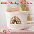 Rainbow Cotton Rope Storage Basket Handheld Desktop Organizer Large Basket V528-STORAGE-WHITE-823046