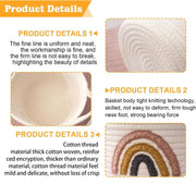 Rainbow Cotton Rope Storage Basket Handheld Desktop Organizer Large Basket V528-STORAGE-WHITE-823046
