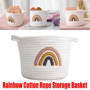 Rainbow Cotton Rope Storage Basket Handheld Desktop Organizer Large Basket V528-STORAGE-WHITE-823046