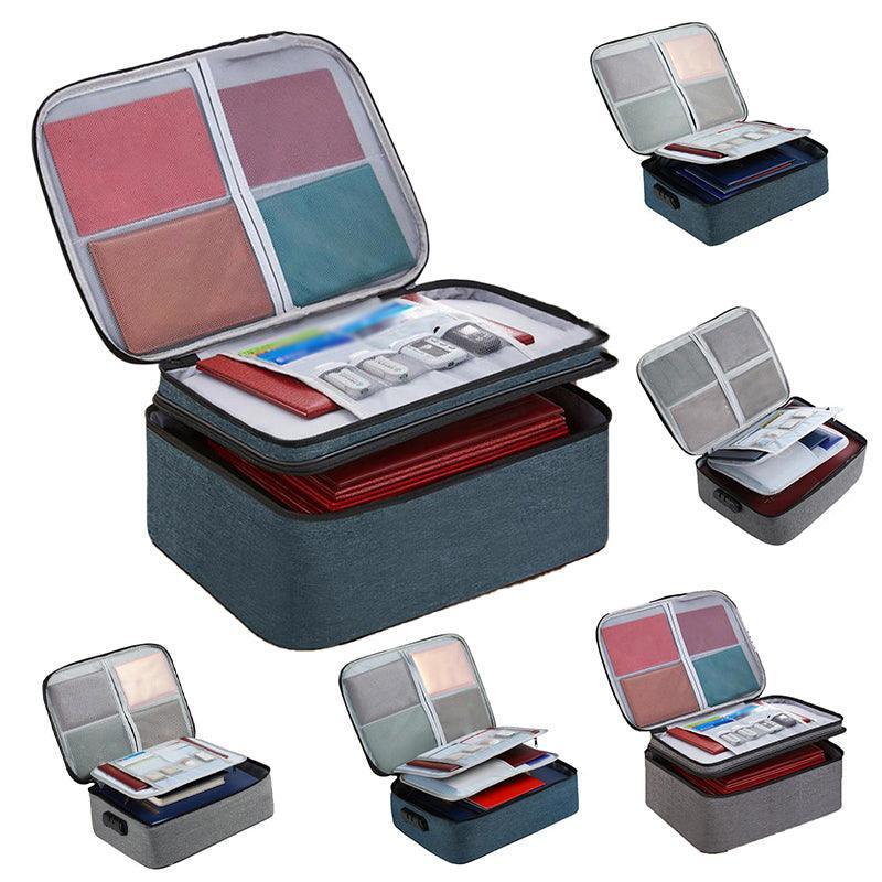 Large Capacity Multi-Layer Document Ticket Storage Bag Certificate File Organize 3 Layers - Black 3 Layers-B3 V528-STORAGEBAG-BLACK-3LAYERS-B358916