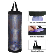 Hanging Mesh Bag Organizer Dispenser for Plastic or Trash Bags Storage Holder - Black V528-STORAGEBAG-BLACK-45278