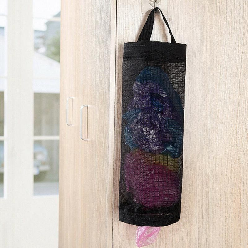 Hanging Mesh Bag Organizer Dispenser for Plastic or Trash Bags Storage Holder - Black V528-STORAGEBAG-BLACK-45278