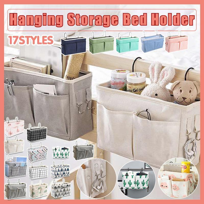 Hanging Bedside Storage Caddy with Pockets for Bunk Bed Dorm Couch Organizing - Pink V528-STORAGEBAG-CLOUDMASS-017892