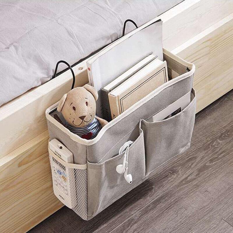 Hanging Bedside Storage Caddy with Pockets for Bunk Bed Dorm Couch Organizing - Pink V528-STORAGEBAG-CLOUDMASS-017892