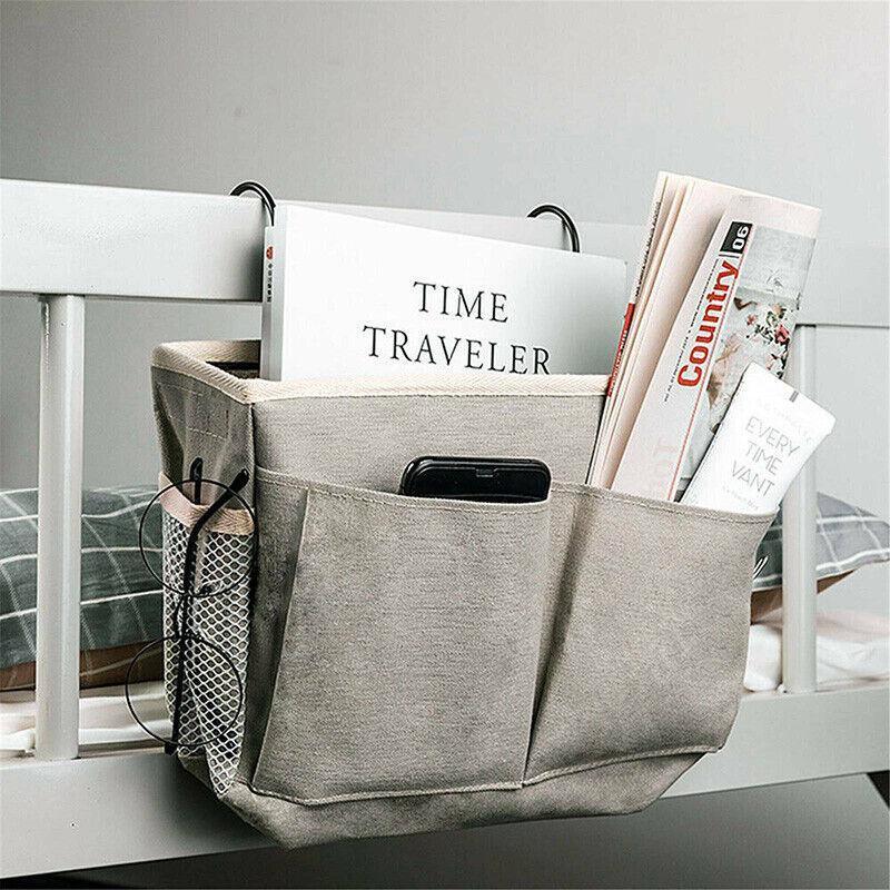 Hanging Bedside Storage Caddy with Pockets for Bunk Bed Dorm Couch Organizing - Pink V528-STORAGEBAG-CLOUDMASS-017892