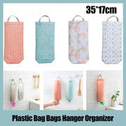 Plastic Bag Bags Hanger Organizer Storage Kitchen Trash Garbage Dispenser Holder - Green V528-STORAGEBAG-GREEN-013170