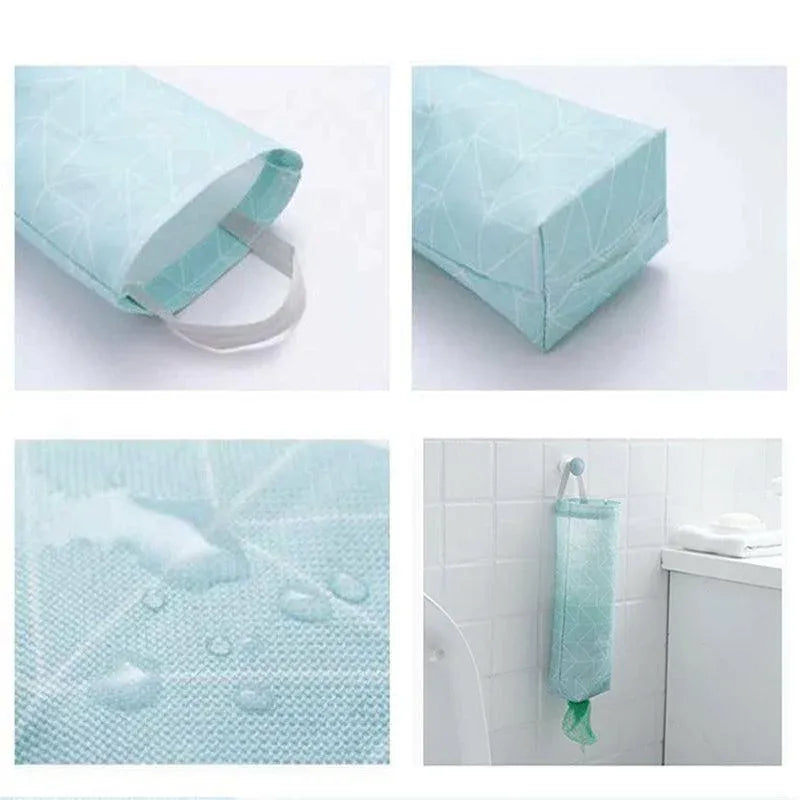 Plastic Bag Bags Hanger Organizer Storage Kitchen Trash Garbage Dispenser Holder - Green V528-STORAGEBAG-GREEN-013170