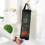 Hanging Mesh Bag Organizer Dispenser for Plastic or Trash Bags Storage Holder - Grey V528-STORAGEBAG-GREY-67105