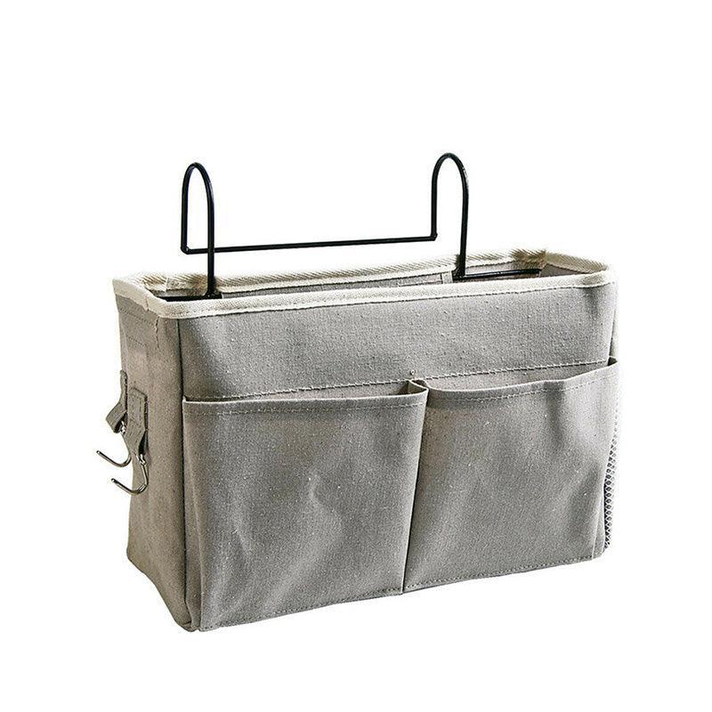 Hanging Bedside Storage Caddy with Pockets for Bunk Bed Dorm Couch Organizing - Grey V528-STORAGEBAG-LIGHTGREY-664555