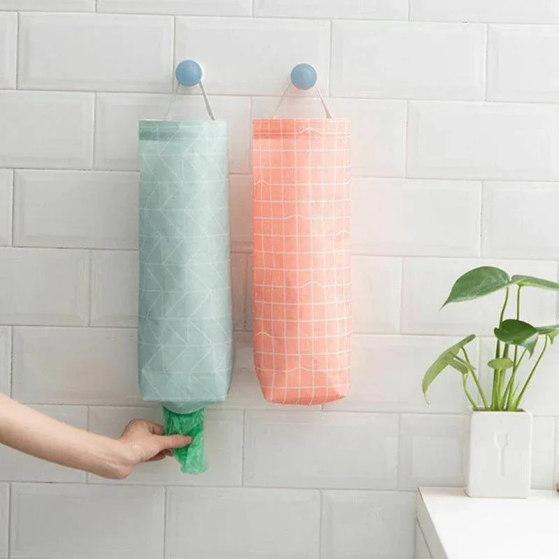 Plastic Bag Bags Hanger Organizer Storage Kitchen Trash Garbage Dispenser Holder - Red V528-STORAGEBAG-RED-012450