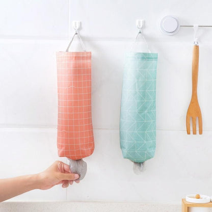 Plastic Bag Bags Hanger Organizer Storage Kitchen Trash Garbage Dispenser Holder - Red V528-STORAGEBAG-RED-012450