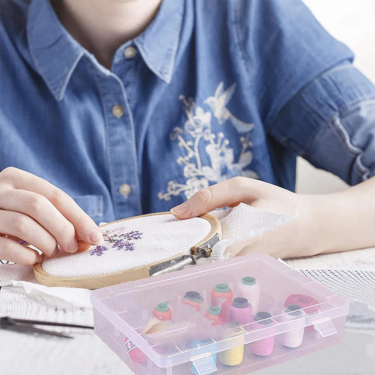 42 Spool Sewing Thread Storage Box Embroidery Bobbin Case Holder Organizer V528-STORAGEBO-14255