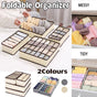 Drawer Organizer Set Foldable Storage Box Divider for Bra Underwear Closet 4pcs - Grey V528-STORAGEBO-GREY-58791