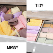 Drawer Organizer Set Foldable Storage Box Divider for Bra Underwear Closet 4pcs - Grey V528-STORAGEBO-GREY-58791