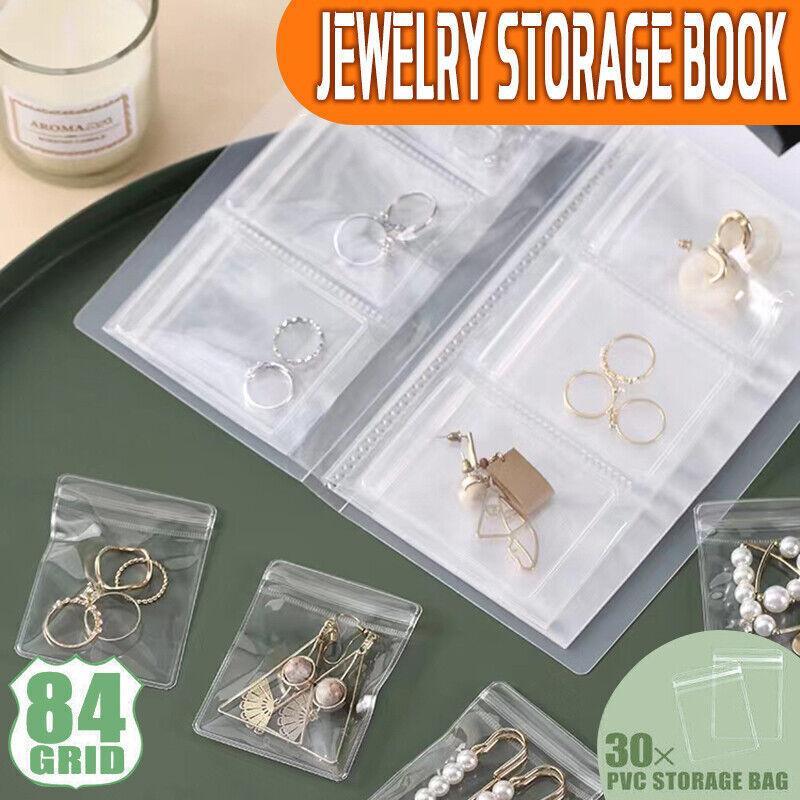 30X Transparent Jewelry Storage Book Small Plastic Gifts Reclosable Jewelry Bags V528-STORAGEBOOK-174030