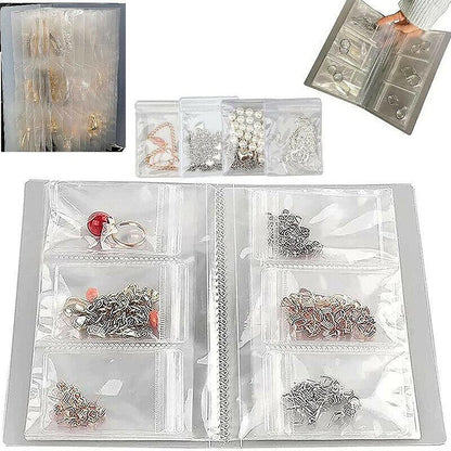 30X Transparent Jewelry Storage Book Small Plastic Gifts Reclosable Jewelry Bags V528-STORAGEBOOK-174030