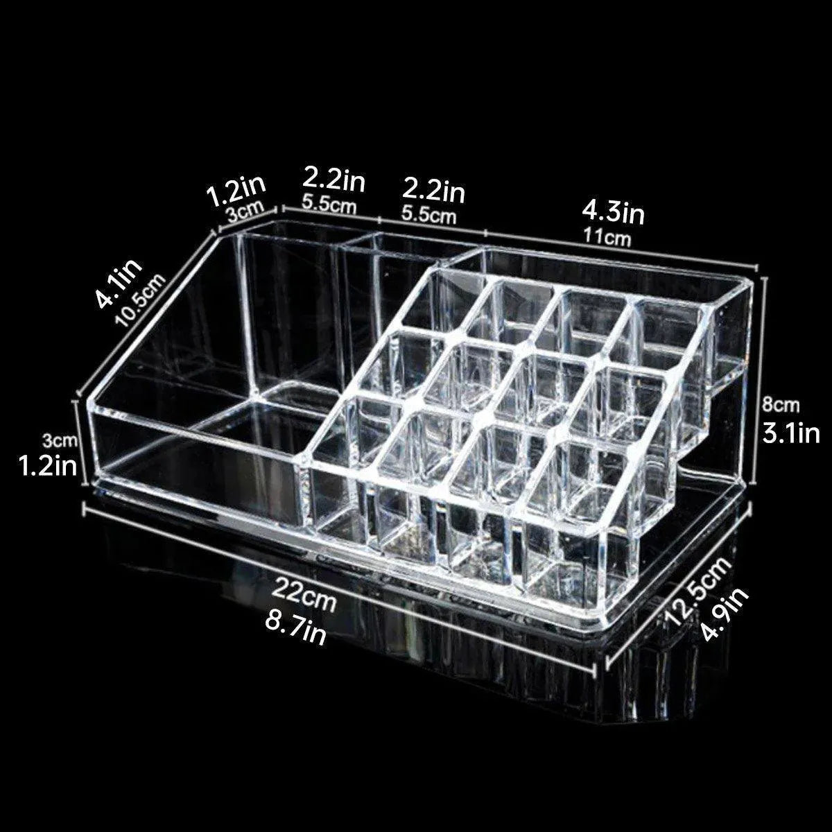 Desktop Transparent Storage Organizer Box Multi-Compartment Display Rack Holder - 16 grids V528-STORAGEBOX-16-933258