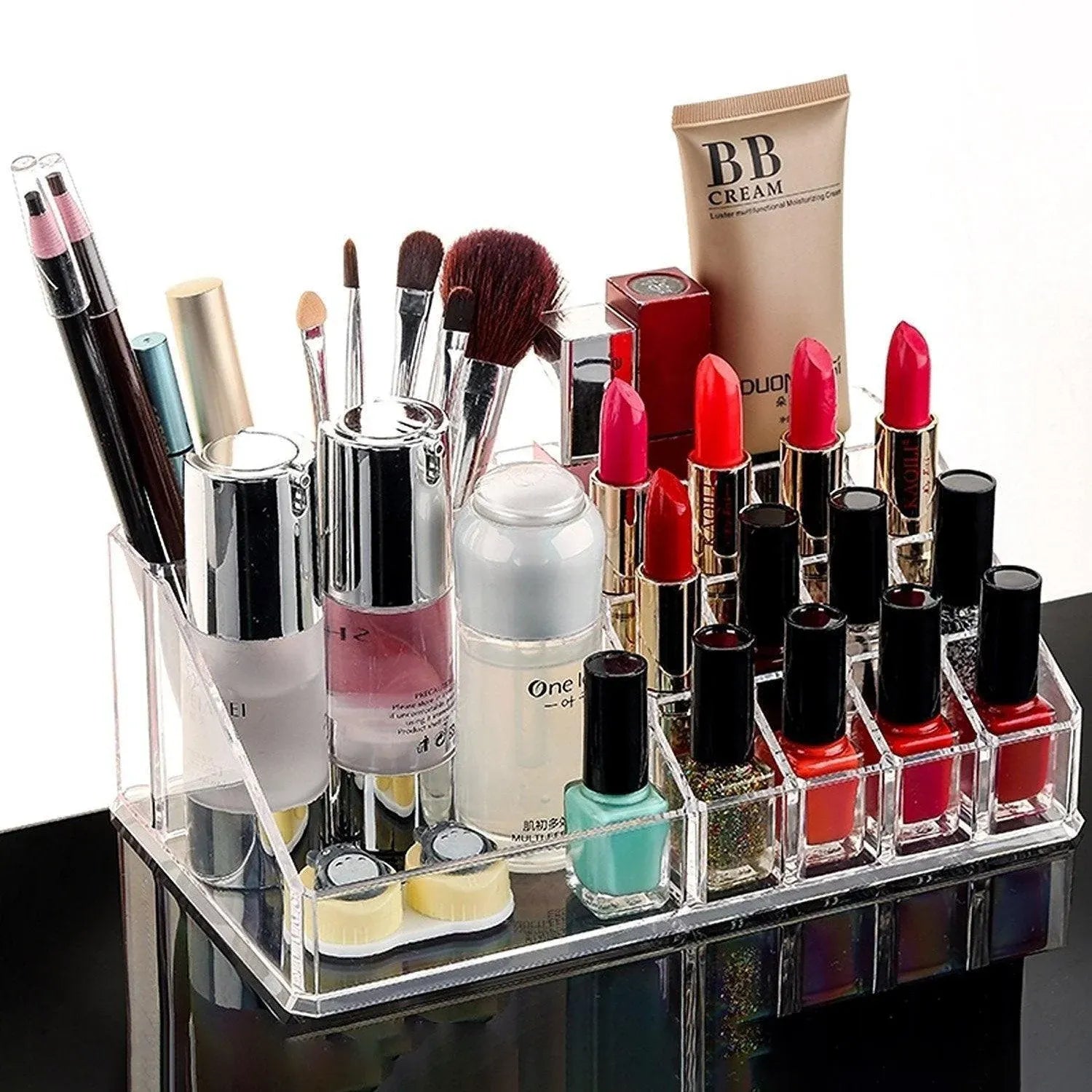 Desktop Transparent Storage Organizer Box Multi-Compartment Display Rack Holder - 9 grids V528-STORAGEBOX-9-126927