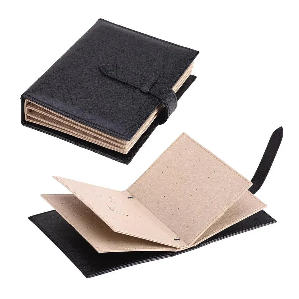 Large Capacity Jewelry Storage Book for Earrings Home Organizer Small Size Box - Black V528-STORE-BOOKS-BLACK-582556