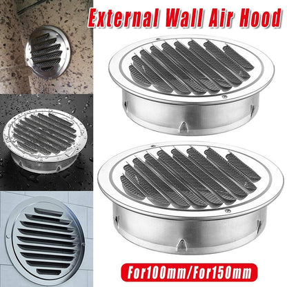 Stainless Steel Exhaust Fan Vent Outlet Flat Hood for Bathroom Kitchen Outlet - 100mm V528-STORM-HOOD-304-100MM-522735
