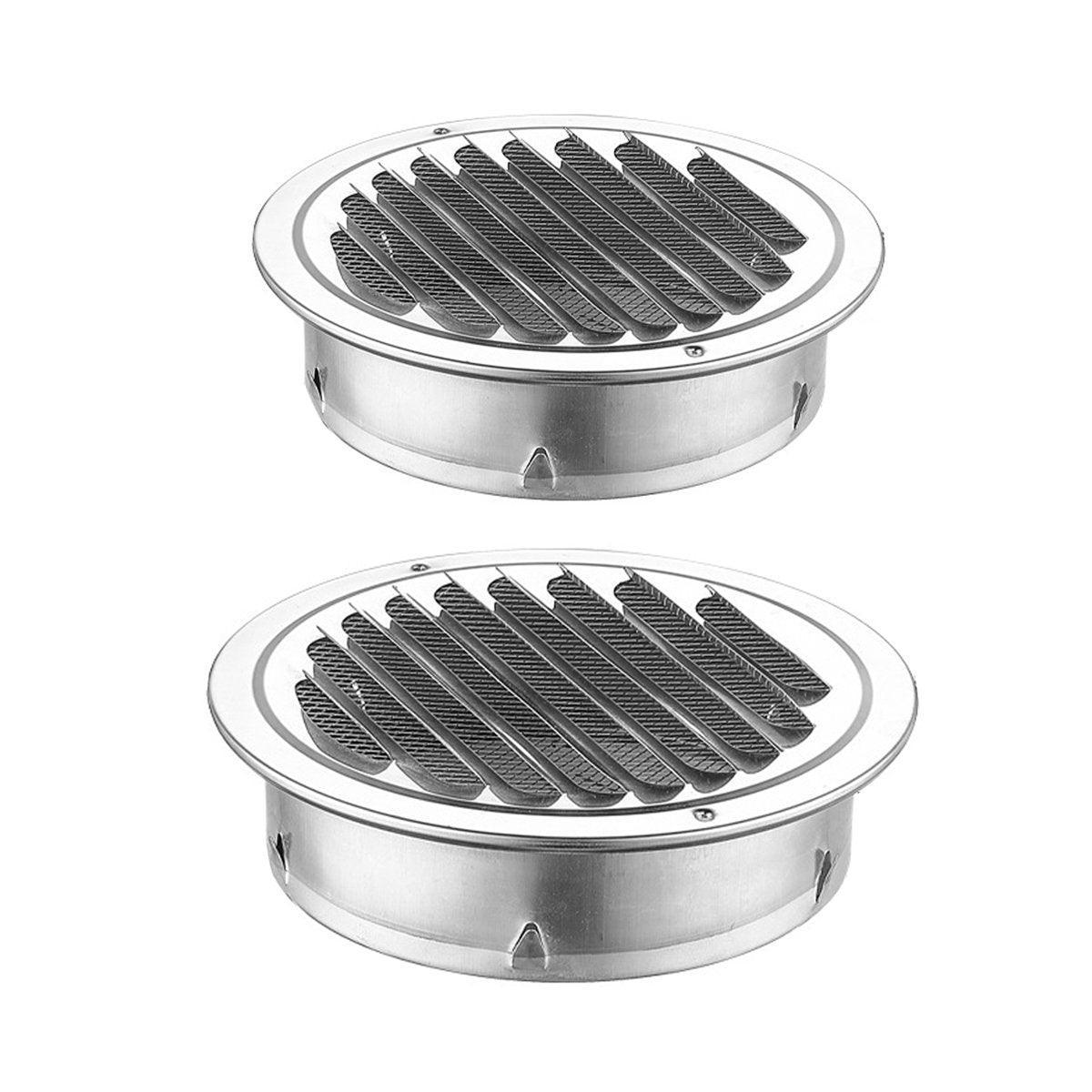 Stainless Steel Exhaust Fan Vent Outlet Flat Hood for Bathroom Kitchen Outlet - 100mm V528-STORM-HOOD-304-100MM-522735