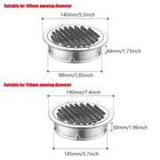 Stainless Steel Exhaust Fan Vent Outlet Flat Hood for Bathroom Kitchen Outlet - 100mm