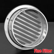 Stainless Steel Exhaust Fan Vent Outlet Flat Hood for Bathroom Kitchen Outlet - 100mm