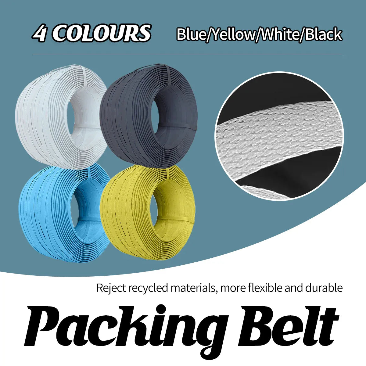 Packing Strap Roll 15MM Heavy Duty Binding Band Plastic Strapping for Packaging - Black V528-STRAP-BLACK-1ROLL-398442