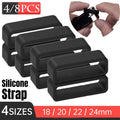 4/8pcs Watch Silicone Gel Ring Bracelet Rubber Bands for Men Women Fashion - 20mm-8pcs V528-STRAP-CLASP-20MM-8PCS-515739