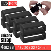 4/8pcs Watch Silicone Gel Ring Bracelet Rubber Bands for Men Women Fashion - 24mm-4pcs V528-STRAP-CLASP-24MM-4PCS-309461