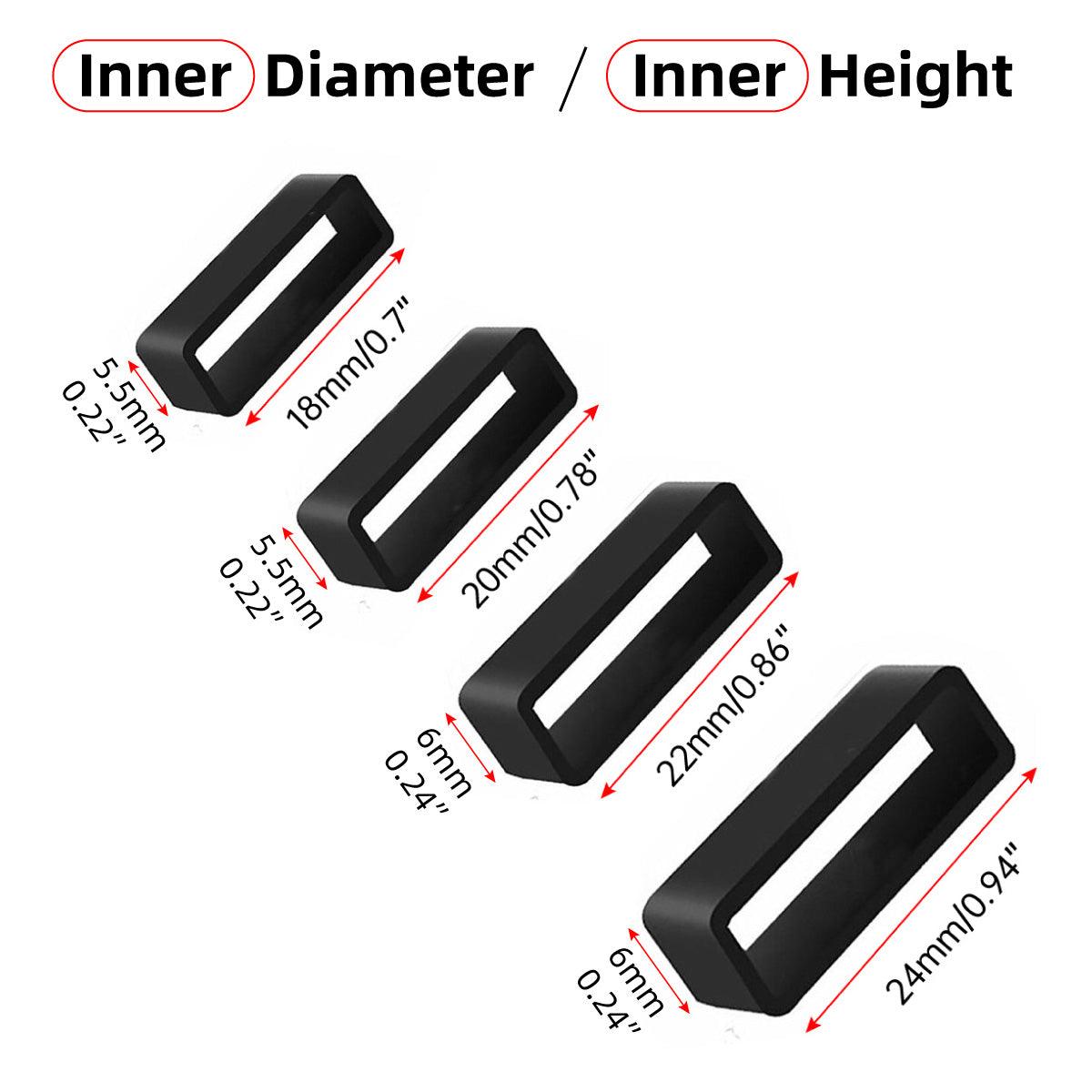 4/8pcs Watch Silicone Gel Ring Bracelet Rubber Bands for Men Women Fashion - 24mm-4pcs V528-STRAP-CLASP-24MM-4PCS-309461