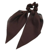 Chiffon Ponytail Scarf Bow Elastic Hair Rope Tie Scrunchies Ribbon Hair Bands - Coffee V528-STREAMER-01-91571