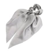 Chiffon Ponytail Scarf Bow Elastic Hair Rope Tie Scrunchies Ribbon Hair Bands - Grey V528-STREAMER-02-53163