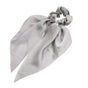 Chiffon Ponytail Scarf Bow Elastic Hair Rope Tie Scrunchies Ribbon Hair Bands - Grey V528-STREAMER-02-53163