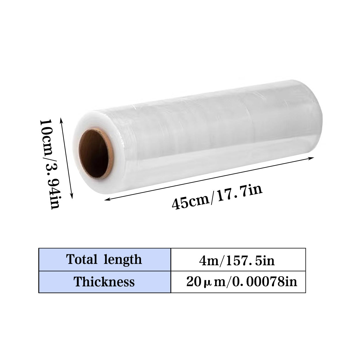 Stretch Film PE Winding Film Transparent 45CM Wide Logistics Wrapping Film V528-STRETCH-FILM-45CM-400M-807164