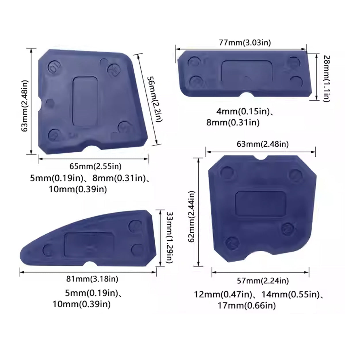 20pcs Caulk Smear Scraper Set Kitchen Bathroom Sink Sealant Joint Finishing Tool - Sky Blue V528-STRICKLE-5SET-SKY-BLUE-942058