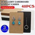 40pcs Jewellery Display Cards Necklace Earring Holder Kraft Paper 6x9cm - White V528-STUDLINGCARD-WHITE-99331