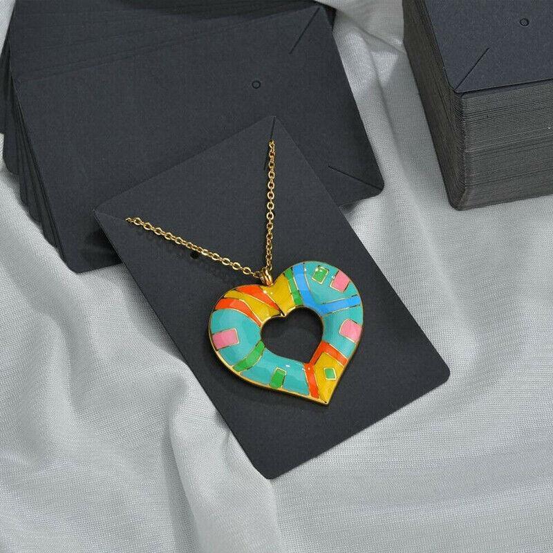 40pcs Jewellery Display Cards Necklace Earring Holder Kraft Paper 6x9cm - White V528-STUDLINGCARD-WHITE-99331