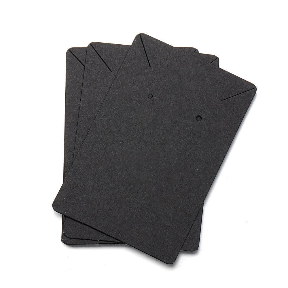 40pcs Jewellery Display Cards Necklace Earring Holder Kraft Paper 6x9cm - White V528-STUDLINGCARD-WHITE-99331