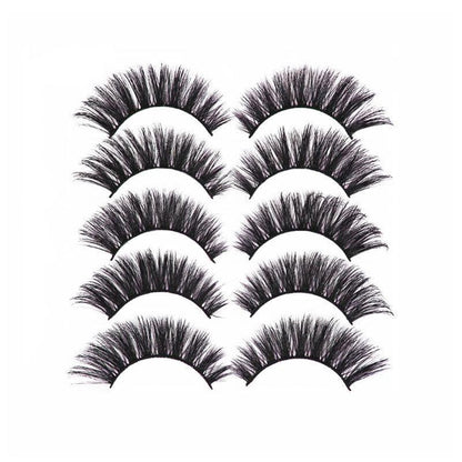 5 Pairs 3D Thick Mink Fake False Eyelashes Natural Long Wispy Makeup Lashes Au - 3D-48 V528-STYLE-3D-4839077