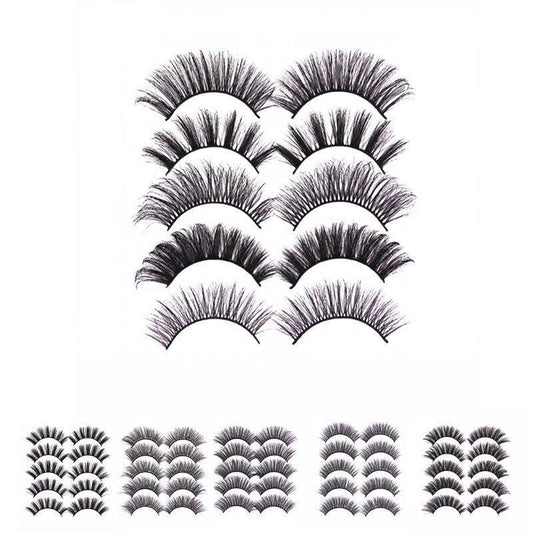 5 Pairs 3D Thick Mink Fake False Eyelashes Natural Long Wispy Makeup Lashes Au - 3D-52 V528-STYLE-3D-5281548