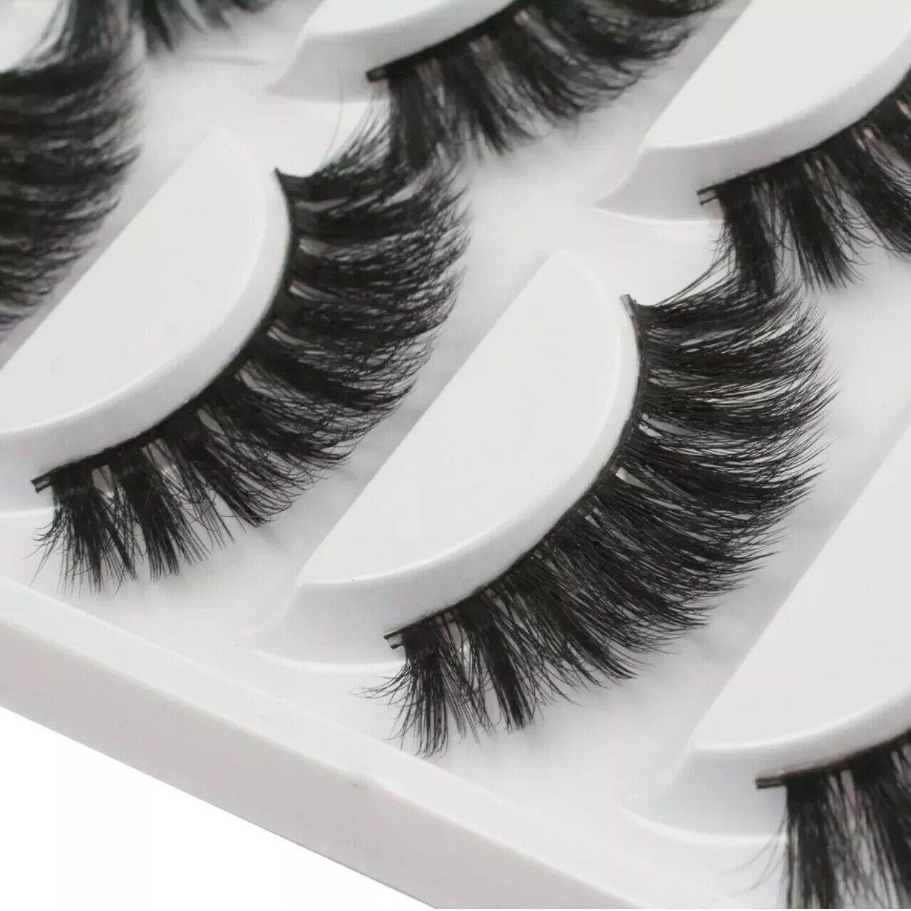 5 Pairs 3D Thick Mink Fake False Eyelashes Natural Long Wispy Makeup Lashes Au - 3D-55 V528-STYLE-3D-5565909