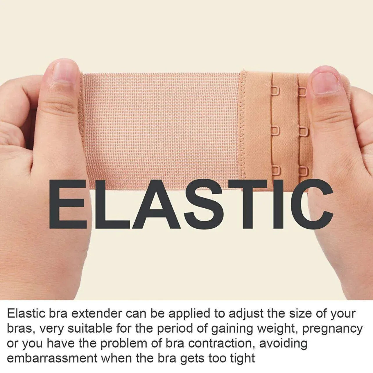 Maternity Strap Clip On Bra Extender Extension 3 Hooks Ladies Plus Size - Beige V528-STYLE-3HOOKS-COLOUR-BEIGE94825