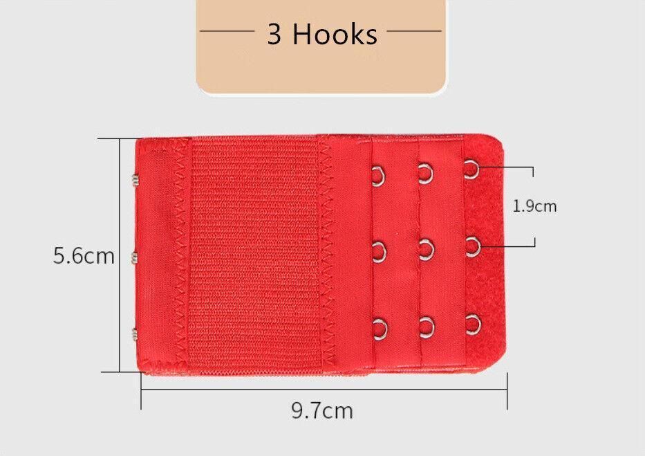 Maternity Strap Clip On Bra Extender Extension 3 Hooks Ladies Plus Size - White V528-STYLE-3HOOKS-COLOUR-WHITE94409