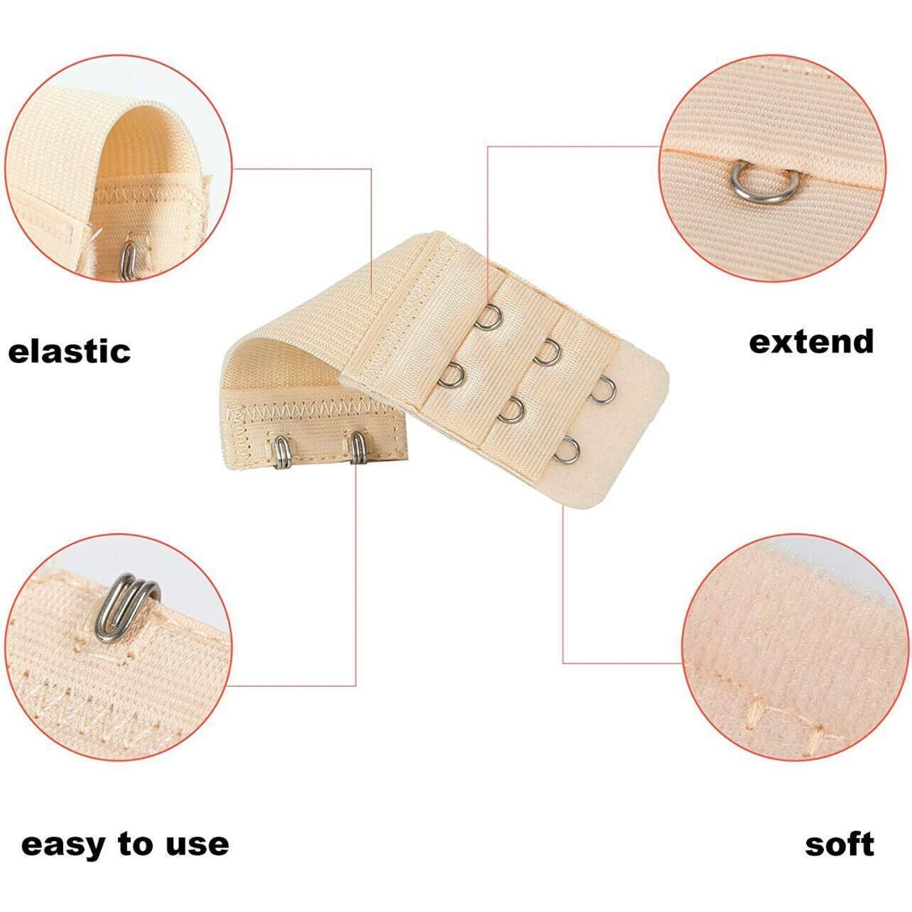Maternity Strap Clip On Bra Extender Extension 3 Hooks Ladies Plus Size - White V528-STYLE-3HOOKS-COLOUR-WHITE94409