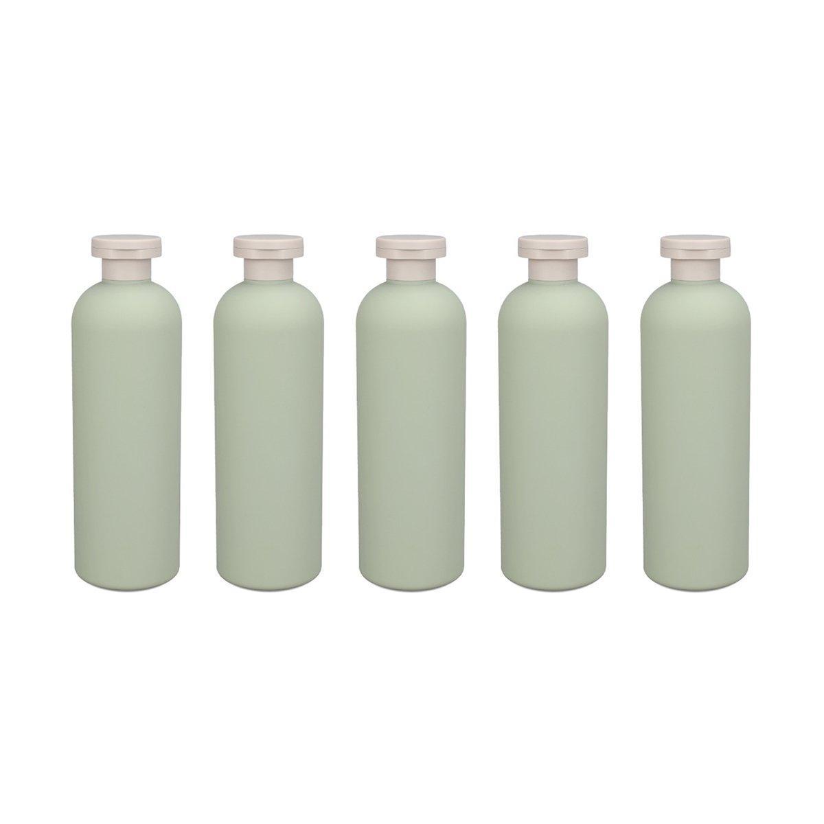 5PCS Green Squeeze Bottles Refillable Plastic Liquid Soap Lotion Travel Use V528-SUB-BOTTLE-4PCS-400ML-584361