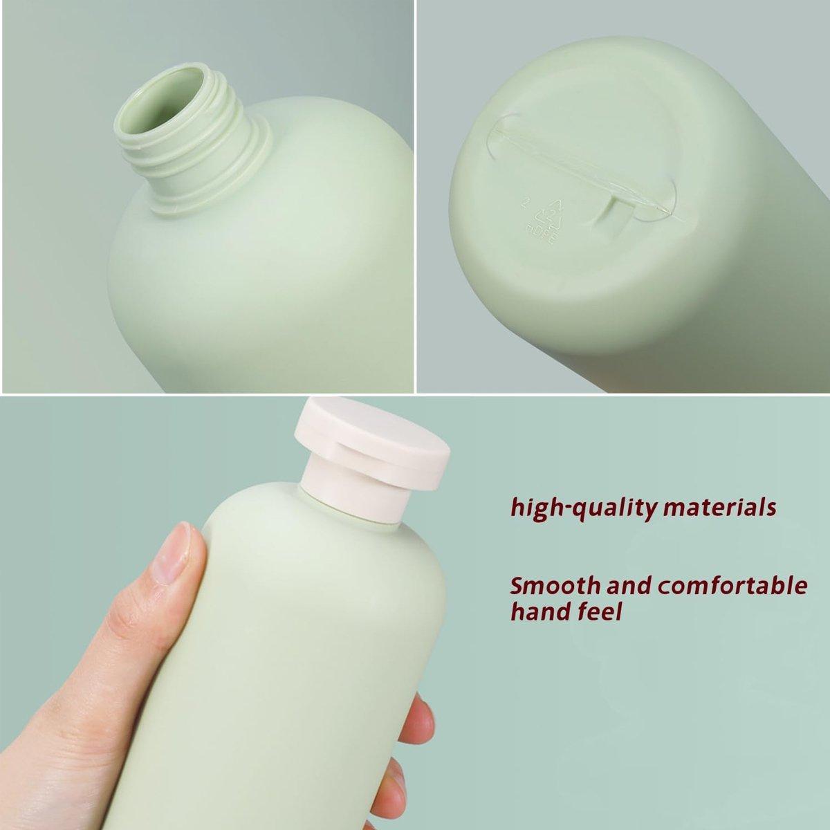 5PCS Green Squeeze Bottles Refillable Plastic Liquid Soap Lotion Travel Use V528-SUB-BOTTLE-4PCS-400ML-584361
